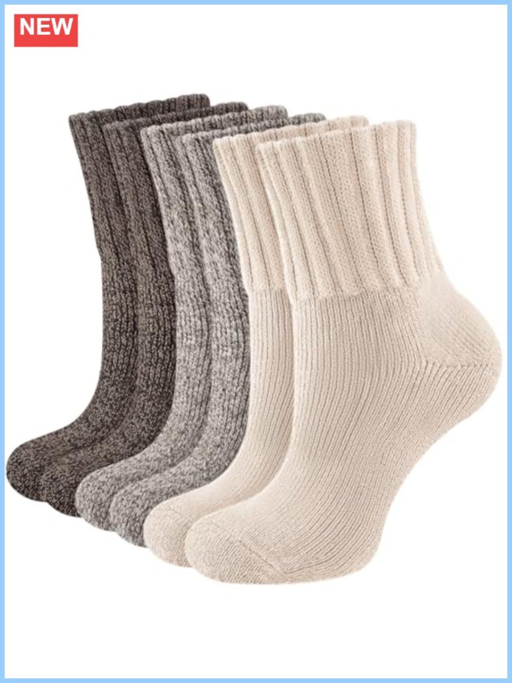 Women's Thermal Crew Boot Socks 3 Pairs Cushioned Winter